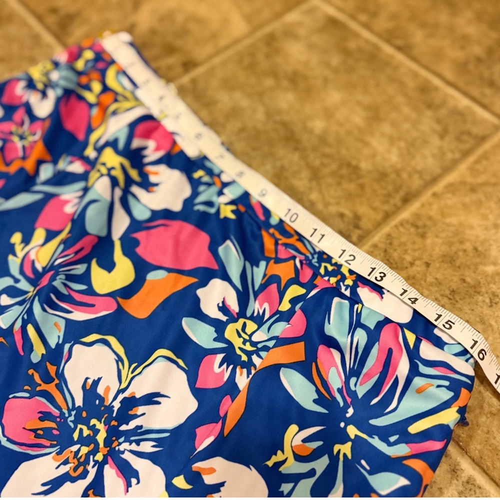 Monterey Club Floral Golf Skort Blue Pink Tropical Print‎ Side Zip XL 2911-010 - Picture 5 of 12